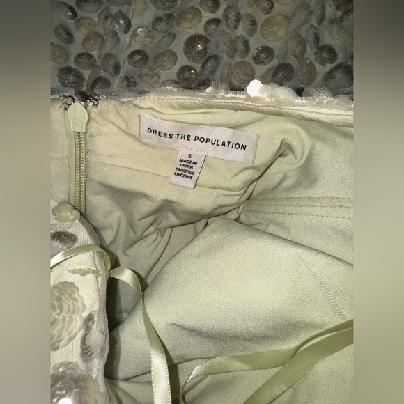 NEW Dress the Population Dani sequins halter midi floral green Dress sz S - Picture 5 of 8